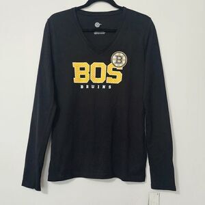Women's Boston Bruins - S, M, L, XL - V-neck Long Sleeves t-shirt - Black